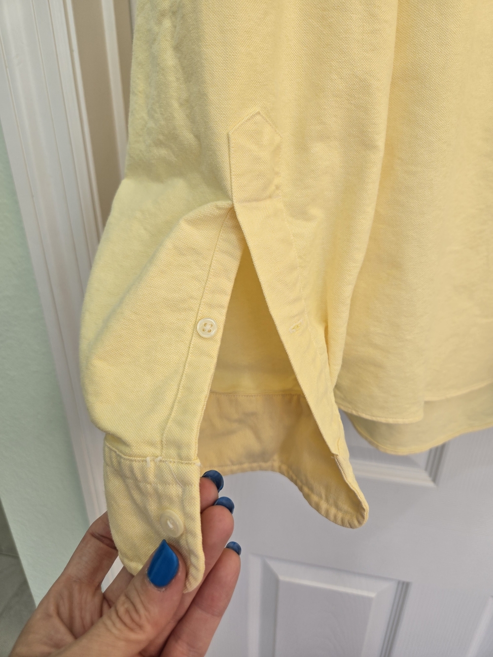 Ralph Lauren Butter Yellow Classic Button-Down Brown Polo Pony Preppy Old Money - Picture 2 of 14